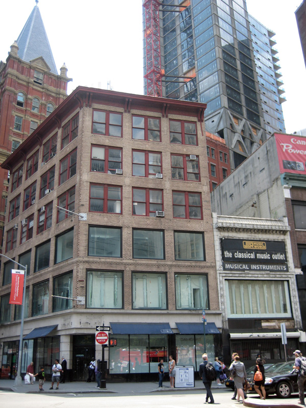 Downtown Express photo by Dusica Sue Malesevic Above, 34 Park Row on the corner, and 33 Park Row next to it will make way for a new building. Below left, a photo of a younger Alan Steinberg in front of Park Row. 