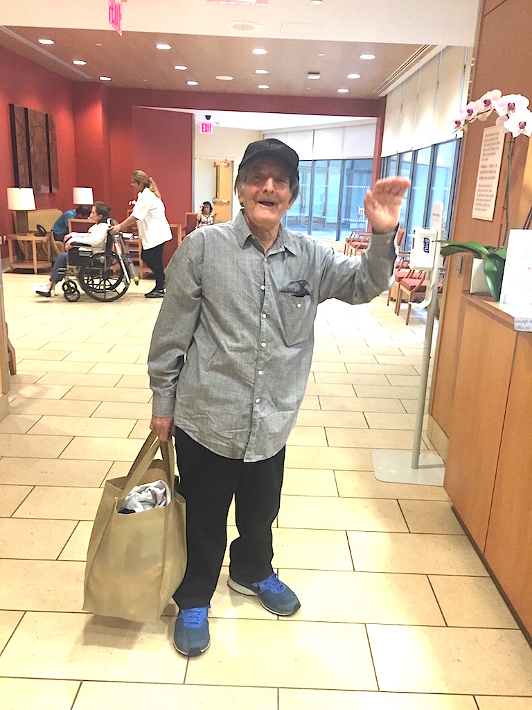 Ray leaving Village Care on Wednesday morning after a two-week rehab stint following his emergency heart surgery at Beth Israel.