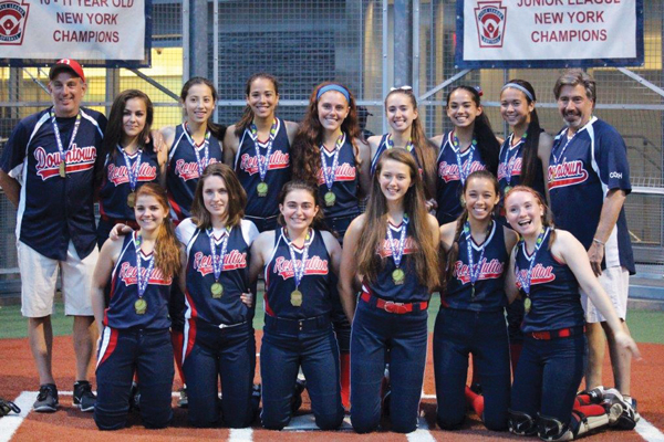 Downtown Little League’s Senior softball team celebrated on Con Ed Field after winning the city championship 5-4 against Yorkville