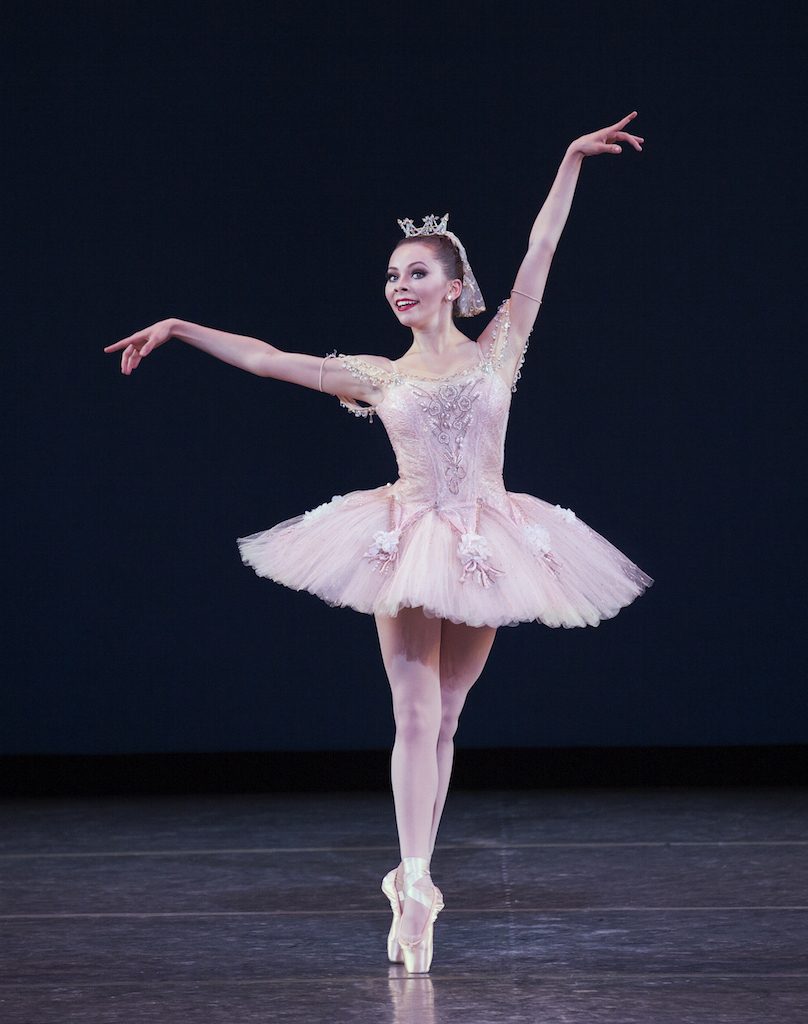 She’s dancing on air with spot in top troupe 2 Clara Ruf-Maldonado in a rehearsal for "Sleeping Beauty" at the School of American Ballet Workshop, with choreography by Peter Martins. Photo by Paul Kolnik