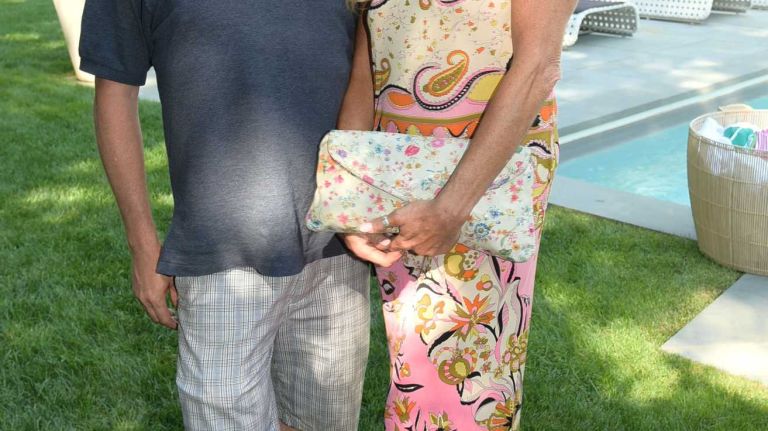 Jersey Murray and Dina Lohan at the Last Chance Animal Rescue benefit hosted by Ruth Katz on July 11, 2015, in Bridgehampton.