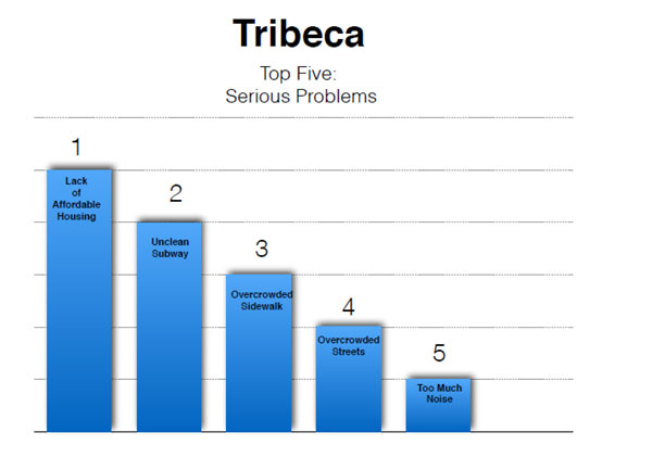 Downtown Express photo by Mia Rupani Many respondents said too much garbage and overcrowded sidewalks were two of Lower Manhattan’s biggest problems as part of a yearlong survey by Community Board 1 and Pace students.  