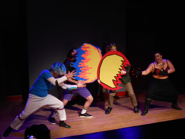 Long afternoon’s journey into ‘Kapow-i GoGo’ 3 Puppeteers provide special effects. Courtesy of Kapow-i GoGo.