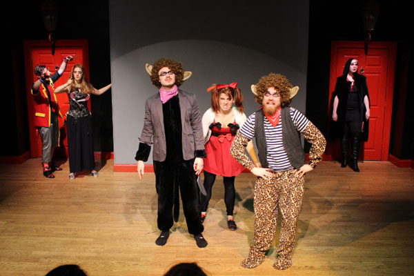 Long afternoon’s journey into ‘Kapow-i GoGo’ 2 Playwright Matt Cox (front right) performs as “Mr. Snuggles.” Photo by Cristina Pitter.