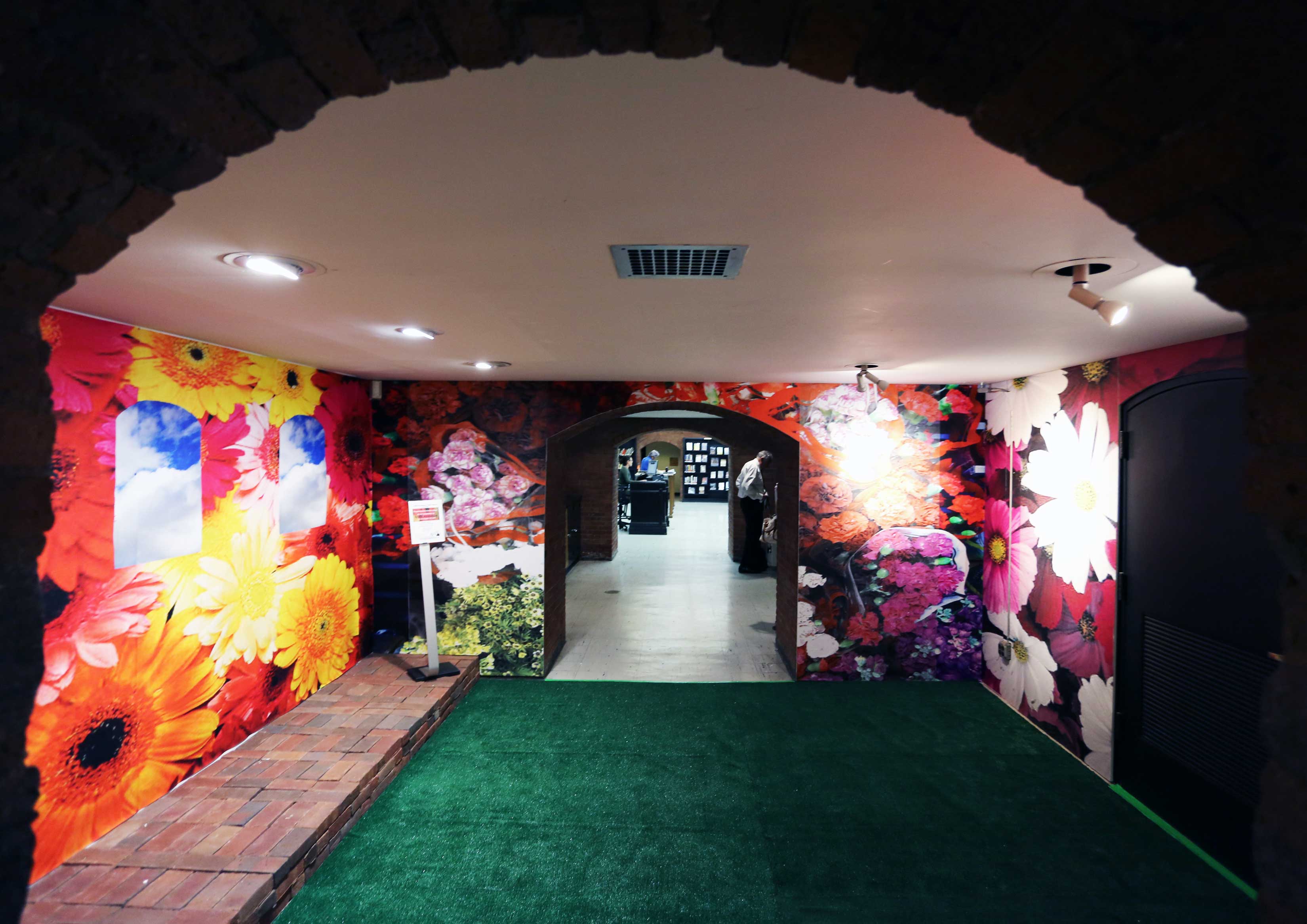 Gallery is a novel twist for Jefferson Market Library 1 Scotto Mycklebust invites you to immerse yourself in nature, by entering an artificial realm. Photo courtesy of the artist.