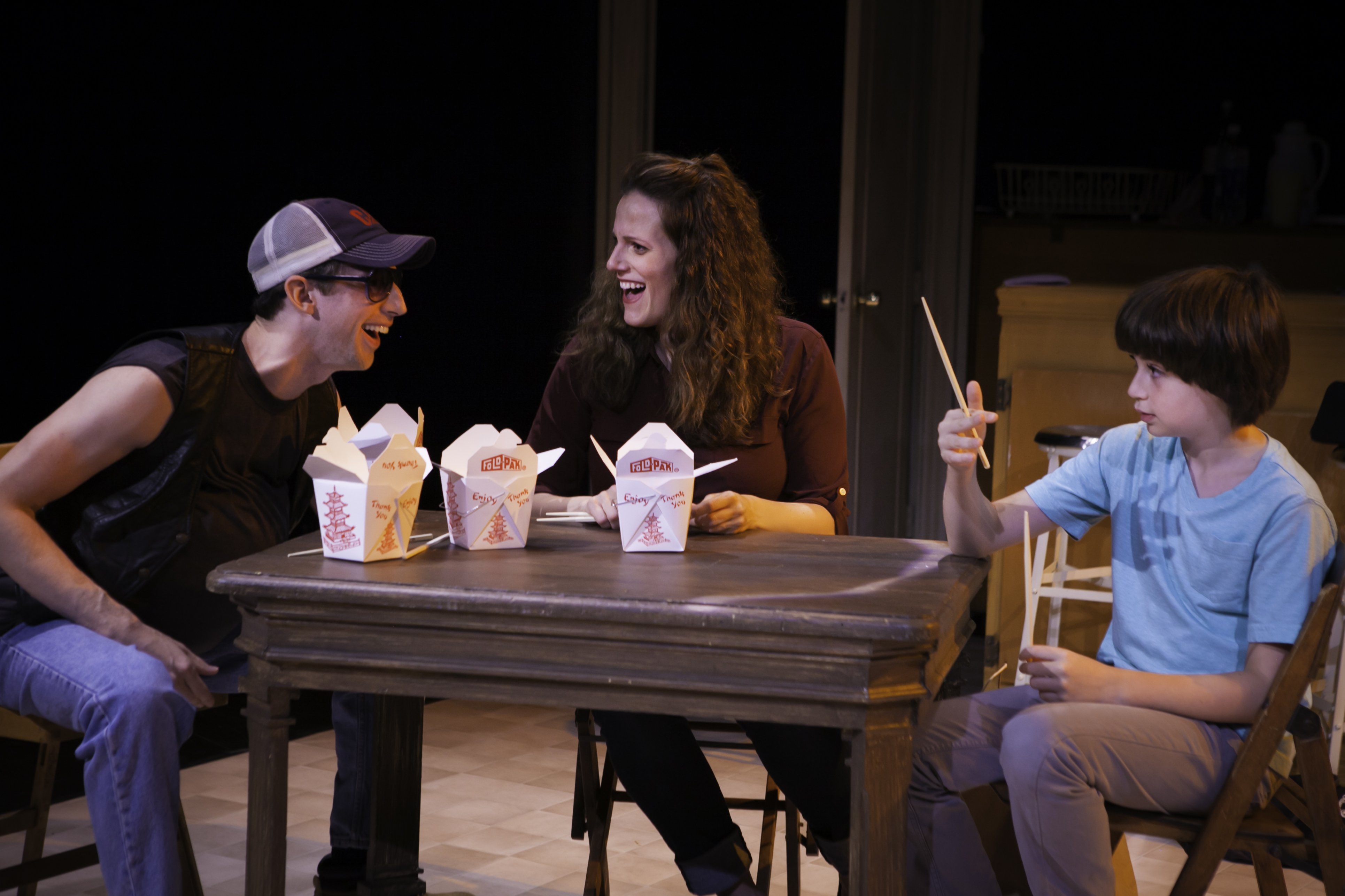 Josh Grisetti, Nicky Torchia and Kristy Cates take the musical route, in James Harvey’s exploration of broken things. Photo by Andrew Barry Fritz.