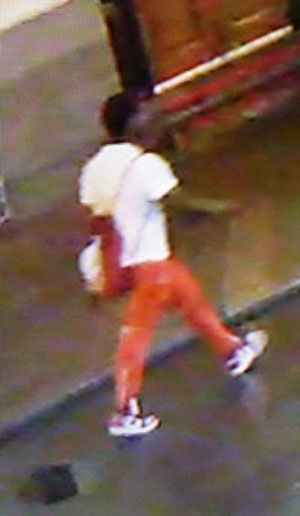 A surveillance camera image of the alleged Mott St. assault suspect.