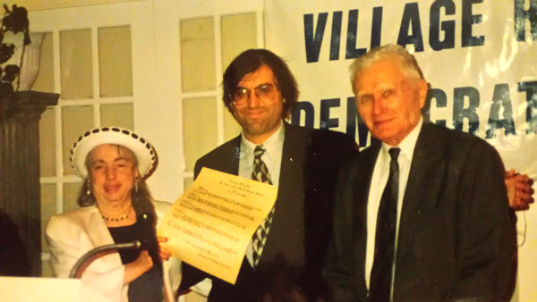 Herman Gerson with Sophie and Alan when Sophie was presented with an award by her club, the Village Reform Democratic Club. Herman was a member of V.R.D.C.’s arch-rival club, Village Independent Democrats.