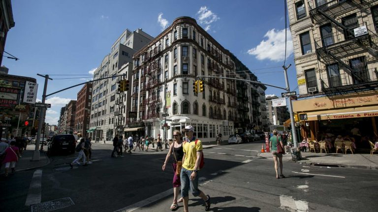 The intersection of Broome Street and Mulberry Street in NoLita in Manhattan, on August 4, 2015.