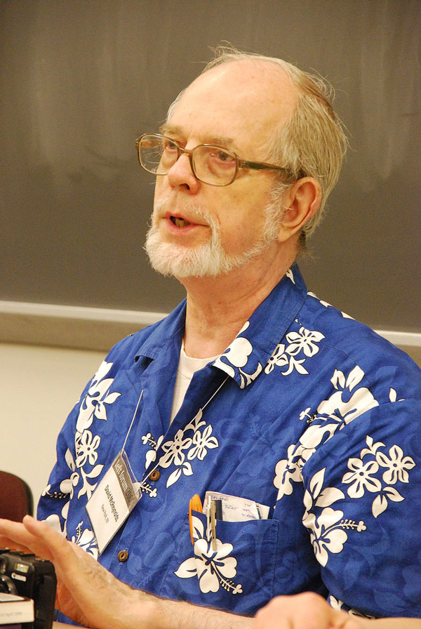 David McReynolds speaking at the 2009 Left Forum in New York City.