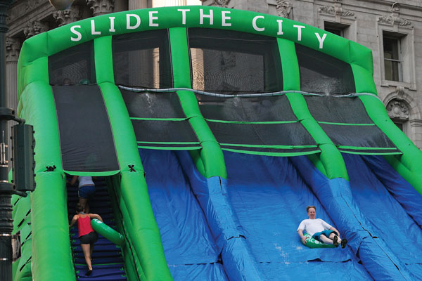 Sliding instead of biking 1 Downtown Express photo by Milo Hess