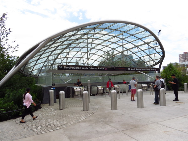 Entrance to the new 7 line subway stop on 34th St.   Photo by Vincent LaFaro.