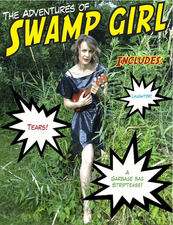 Deb “Swamp Girl” Castellano’s postcard from the 2014 FringeNYC production. Design by Armando Merlo, photo by Karina Fassett.