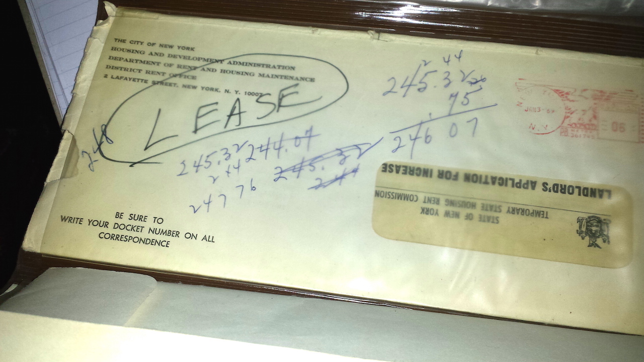 Leo Berk's original lease for the apartment.