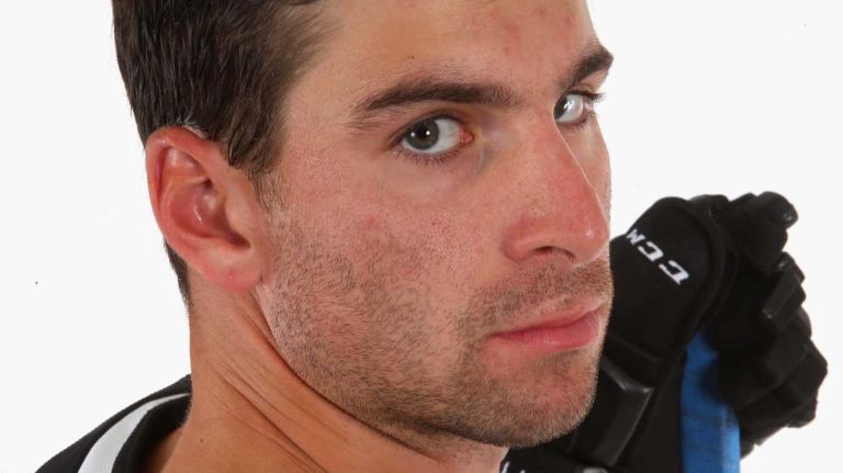 John Tavares of the New York Islanders models the team's third uniform during a photo session on Sept. 15, 2015 at Iceworks in Syosset.