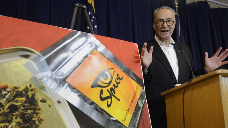 U.S. Senator Charles Schumer called on the federal government on Sunday, Sept. 20, 2015 to prevent the processing of credit card payments on websites that illegally sell synthetic marijuana.

