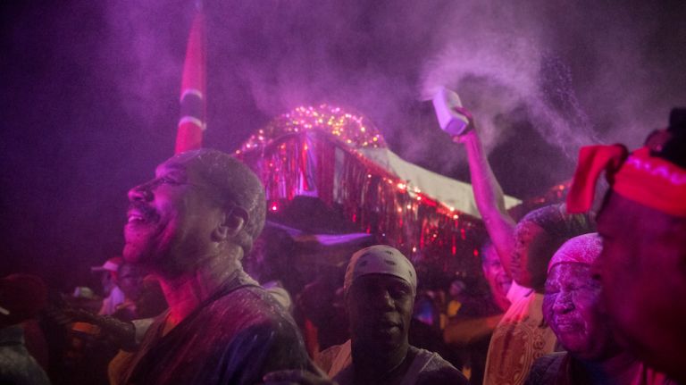 Revelers participate in J'ouvert, an annual Caribbean street festival, celebrated each Labor Day in Brooklyn on Sept. 7, 2015. 