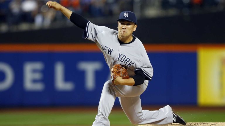 Subway Series: Yankees vs. Mets 98 Masahiro Tanaka of the New York Yankees pitches in the third inning against the New York Mets at Citi Field on Friday, Sept. 18, 2015.