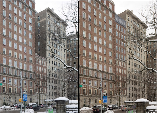 The rendering on the right shows the additional six stories proposed for 1143 Fifth Avenue.