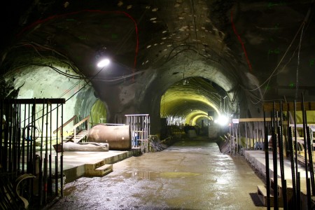 In “Caves” Below Grand Central, East Side Access Project on Track 1 The tunnels in Manhattan and Queens have been fully excavated, but work will continue on tracks and platforms for at least five years. | YANNIC RACK