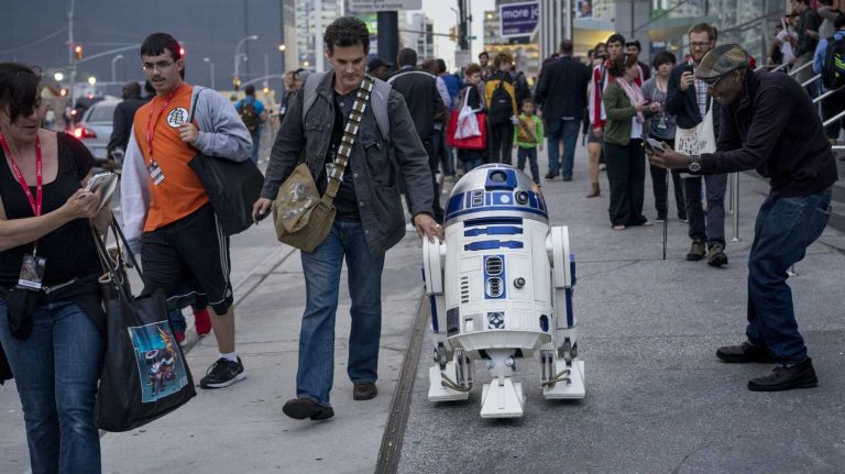 New York Comic Con kicks off at the Javits Convention Center in Manhattan on Thursday, Oct. 8, 2015. In this file photo, a replica of the 