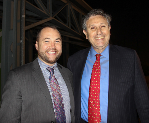 After the gala’s opening event on Pier 62, City Councilmember Corey Johnson, left, and Carl Weisbrod, director of the City Planning Department, were planning their next move — namely, to the dinner at Pier Sixty.  Photos by Tequila Minsky