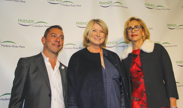 Martha Stewart posed with Gregory Boroff, director of Friends of Hudson River Park, left, and Madelyn Wils, C.E.O. of the Hudson River Park Trust, right.  Martha Stewart posed with Gregory Boroff, director of Friends of Hudson River Park, left, and Madelyn Wils, C.E.O. of the Hudson River Park Trust, right.