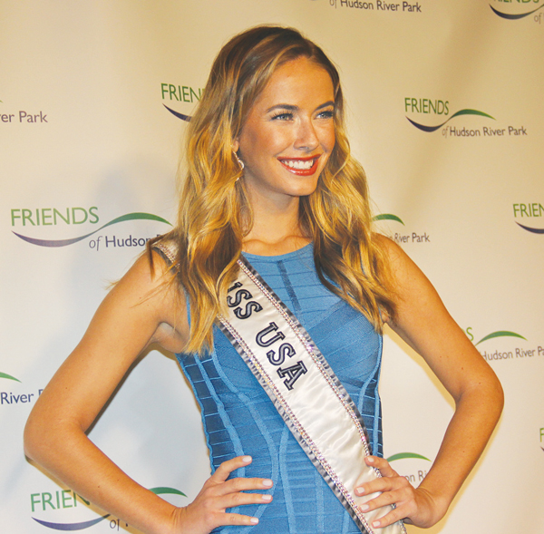 Olivia Jordan, Miss U.S.A., thinks waterfront parks are out of this world.