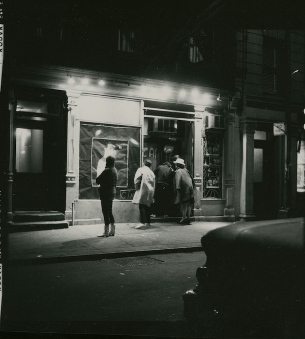 'Magic Time' at the Caffe Cino 2 Tourists peeking through the Caffe door, in August of 1966. Photo by James Gossage.