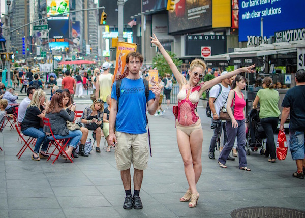 Fall into festival mode 2 Stripped bare: “Flyer Guy” dissects David Lawson’s days as a Times Square promo man — part of Nov. 20-22’s SOLOCOM. Photo by Sean Shapiro.