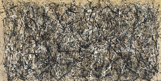 A Concise But Wide-Ranging Pollock Show at MoMA 2 “One: Number 31, 1950,” 1950, oil and enamel paint on canvas, 8' 10" x 17' 5 5/8". | SIDNEY AND HARRIET JANIS COLLECTION FUND (BY EXCHANGE)/ POLLOCK-KRASNER FOUNDATION/ARTISTS RIGHTS SOCIETY, NEW YORK
