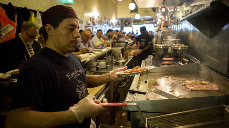 Eisenburg's Sandwich, a diner at 5th Avenue near Flat Iron building in Manhattan is crowded during lunch time on November 5, 2015.