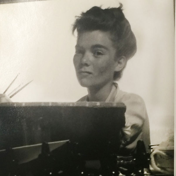 The writer, who is now in her early 90s, as a young artist.