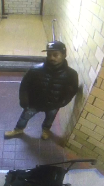 An image of the alleged rape suspect captured on a surveillance camera at the Baruch Houses. 