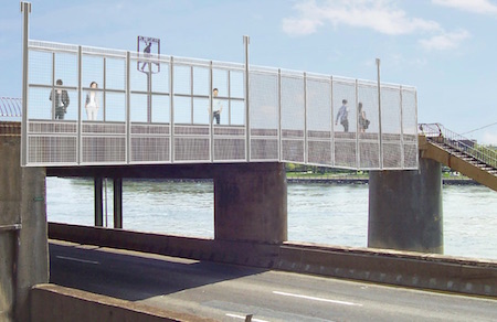 Design Process Drags on for UES Pedestrian Bridge Renovation 1 A Department of Design and Construction rendering of how the fencing can be made more transparent on the pedestrian bridge span. | NYC DDC