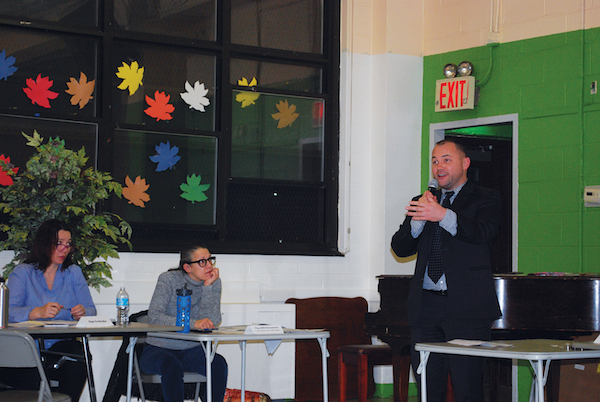 Paper Ballot, New Blood: CB4 Elects Leadership 2 City Councilmember Corey Johnson called outgoing CB4 Chair Christine Berthet “a relentless advocate” and “someone who wants to see results.” Photo by Winnie McCroy.