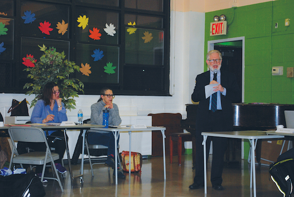Paper Ballot, New Blood: CB4 Elects Leadership 3 Assemblymember Richard Gottfried spoke in support of campaign finance reform. Photo by Winnie McCroy.