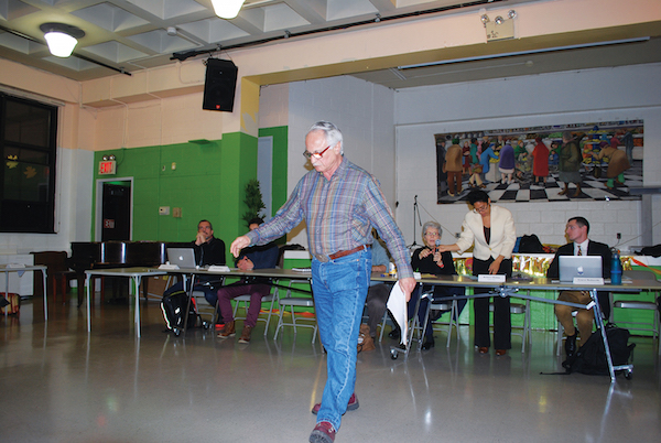 CB4 Key to Flea Market’s Plea 1 Hell’s Kitchen Flea Market owner Alan Boss, at the Dec. 2 full board meeting of Community Board 4. Photo by Winnie McCroy.