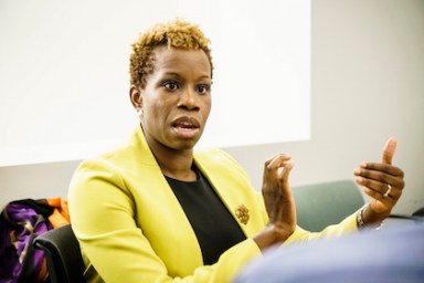 Shola Olatoye, CEO of NYCHA Meeting at CNG, Brooklyn NY