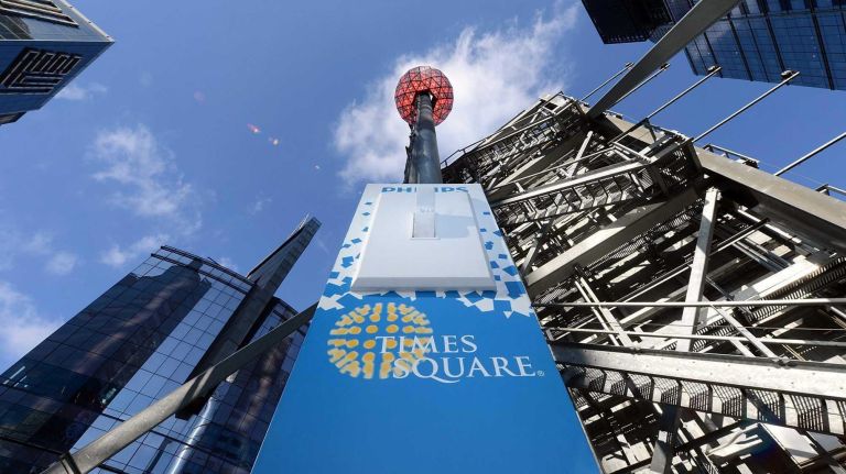 Times Square New Year's Eve celebrations through the years 15 An exterior overview of the New Year's Eve ball relighting in Times Square on Jan. 3, 2013.