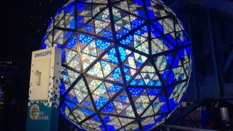 Times Square New Year's Eve celebrations through the years 16 The lights of the New Year's Eve Times Square ball are tested on Wednesday, Dec. 30, 2015.