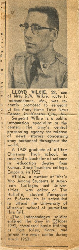 Adam Purple may have later claimed to be a member of the Intergalactic Psychic Police of Uranus, but in the early 1960s David Lloyd Wilkie worked for the U.S. Army news service.