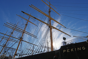 Downtown Express photo by Milo Hess The century-old barque Peking will set sail for Germany in the spring, and locals fear its departure will leave a hole in the heart of the Seaport.