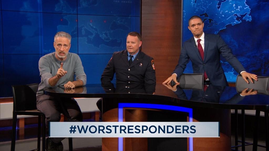 Jon Stewart shames Senate 'WorstResponders' on Zadroga renewal 1 Jon Stewart returned to The Daily Show Monday night to shame the Senate into renewing the Zadroga Act for 9/11 first-responders with the hashtag #worstresponders.