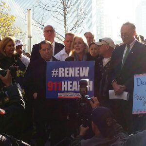 Jon Stewart shames Senate 'WorstResponders' on Zadroga renewal 2 Sen. Kirsten Gillibrand, center, calls for Congress to vote on renewing the James Zadroga 9/11 Health and Compensation Act at a Dec. 6 press conference at 7 World Trade Center, joined by Sen. Charles Schumer, Rep. Carolyn Maloney, Rep. Jerrold Nadler, and Rep. Joe Crowley.