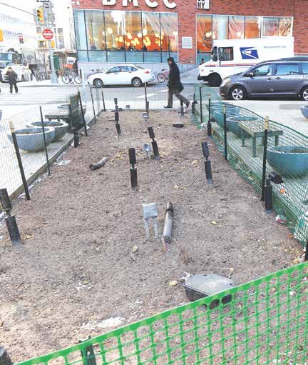 Photo by Milo Hess Silverstein Family Park lost all its greenery last week to make way for a $1-million renovation and new plantings in the spring.