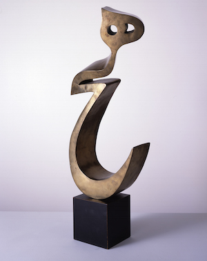 Buhmann on Art: ‘Global/Local’ 2 Parviz Tanavoli: “Heech” / 1972. Bronze on wood base (22 1/4 x 12 x 8 in.). Courtesy Grey Art Gallery, NYU / Collection Gift of Abby Weed Grey.