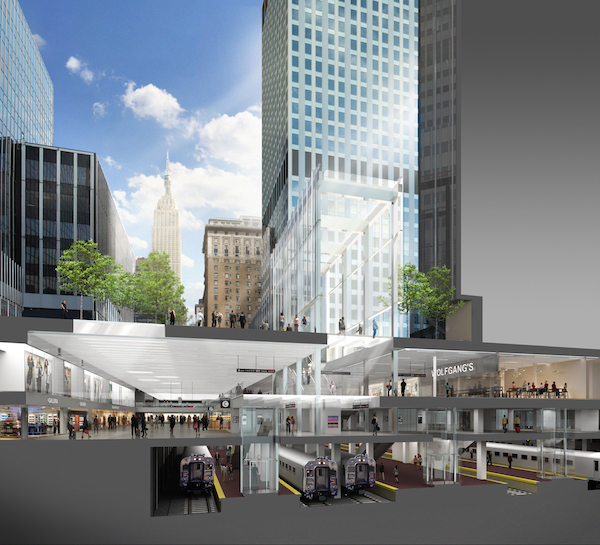In an Empire Station State of Mind 4 What a redeveloped Penn Station might look like, viewed as a cross-section of the underground terminal along Seventh Ave. Courtesy Office of the Governor.