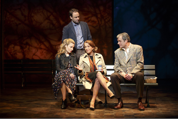 'Our Mother's Brief Affair' keeps truth at a distance 1 Bench press: Despite their persistent questioning, Anna (Linda Lavin, center) knows how to hold her children at arm’s length. Photo © Joan Marcus, 2016.