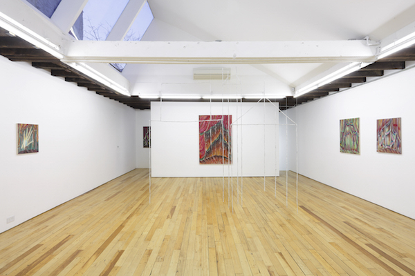 Installation view, “David Armacost: Open Time.” Courtesy Rachel Uffner Gallery.